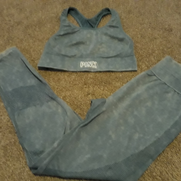 Victoria Secret Pink Teal Colored Workout Set - Picture 10 of 10